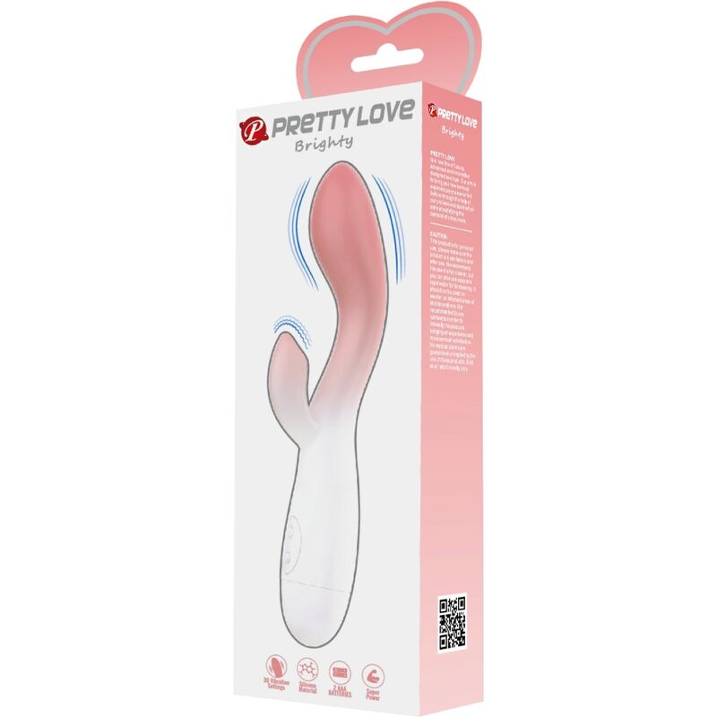 PRETTY LOVE - FELGEKLEURDE G-SPOT VIBRATOR + CLITORISSTIMULATOR 30 VIBRATIES ROZE
