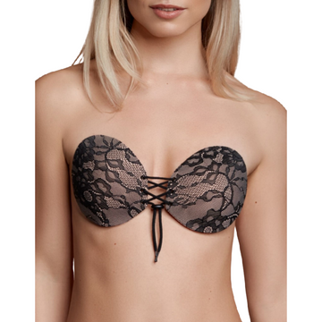 BYE-BRA - SOUTIEN-GORGE ADHÉSIF LACÉ & BONNET BRODÉ A