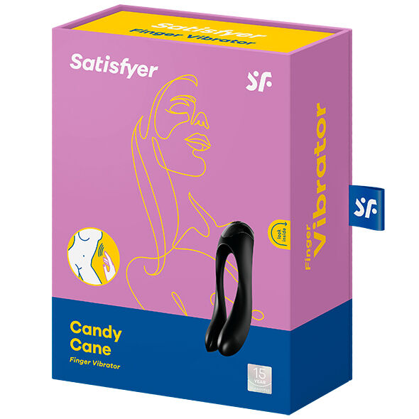 SATISFYER - VIBROMASSEUR DE DOIGT CANDY CANE NOIR