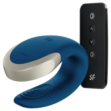 SATISFYER - DOUBLE LOVE VIBRO-DUO DE LUXE BLEU