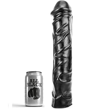 TOUT NOIR - GODE DE PENETRATION ANALE GEANT DE 32 CM EN SILICONE SOUPLE