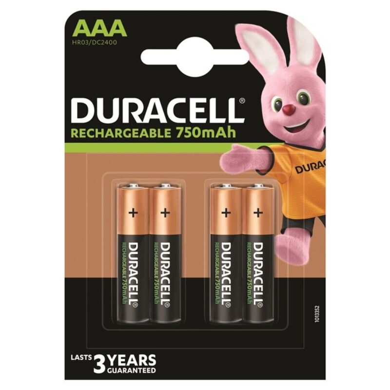 DURACELL - OPLAADBARE BATTERIJ HR03 AAA 750mAh 4 STUKS