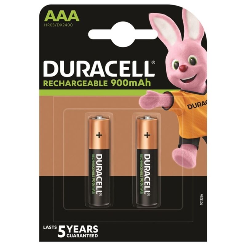 DURACELL - OPLAADBARE BATTERIJ HR03 AAA 900mAh 2 STUKS