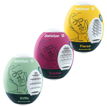 SATISFYER - 3 ŒUFS MASTURBATEURS RIFFLE, BUBBLE & FIERCE
