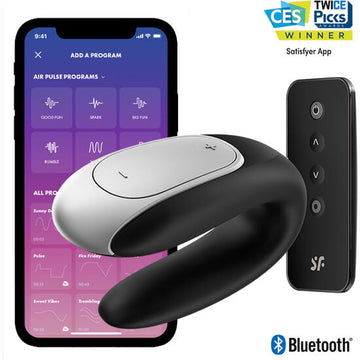 SATISFYER - DOUBLE FUN PARTNER VIBRATOR NOIR