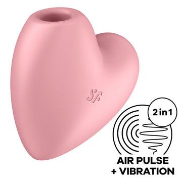 SATISFYER - SCHATTIG HARTJE LUCHTPULS STIMULATOR &amp; VIBRATOR ROZE
