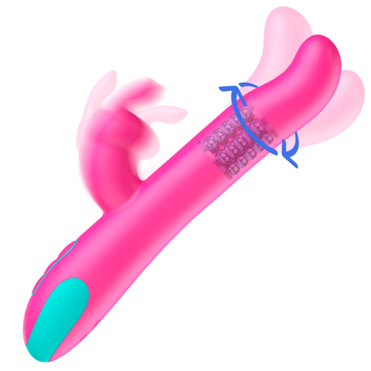 HAPPY LOKY - PLUTO RABBIT VIBRATOR &amp; ROTATOR COMPATIBEL MET WATCHME DRAADLOZE TECHNOLOGIE