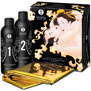 SHUNGA - GEL DE MASSAGE CORPS À CORPS ÉROTIQUE MELON MANGUE ORIENTAL