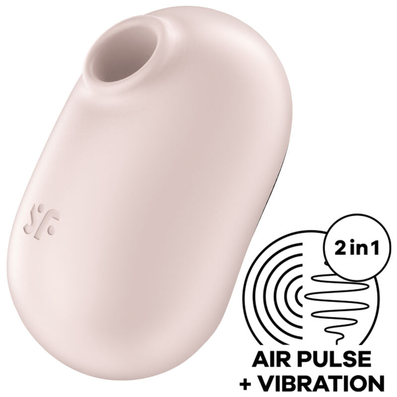 SATISFYER - PRO TO GO 2 STIMULATEUR ET VIBREUR DOUBLE À PULSATIONS D'AIR BEIGE