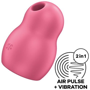 SATISFYER - STIMULATEUR À IMPULSIONS D'AIR ET VIBRATEUR DOUBLE PRO TO GO 1 ROUGE