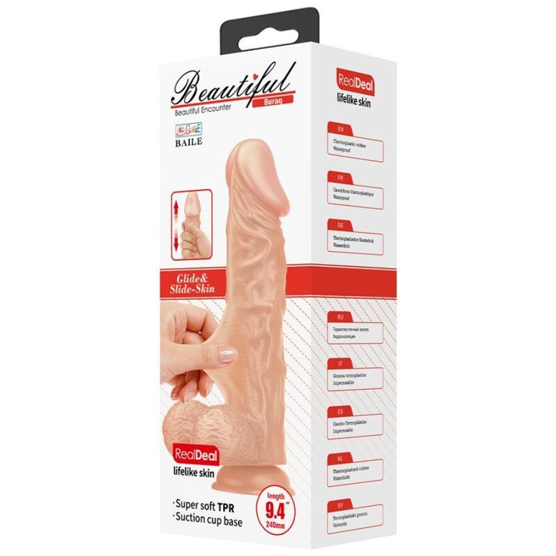 BAILE - BEAUTIFUL ENCOUNTER BURAQ FLEXIBELE REALISTISCHE DILDO 24 CM NATUURLIJK