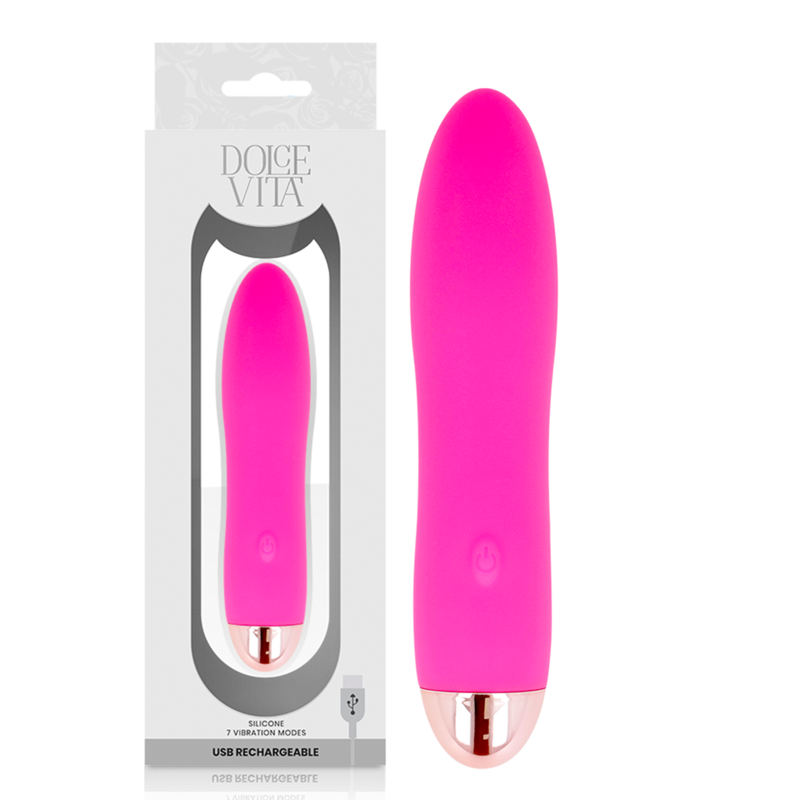 DOLCE VITA - VIBREUR RECHARGEABLE QUATRE ROSE 7 VITESSES