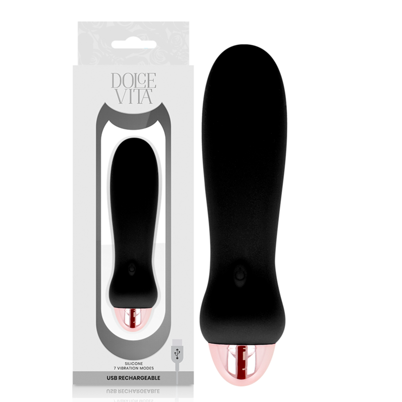 DOLCE VITA - VIBREUR RECHARGEABLE CINQ NOIR 7 VITESSES