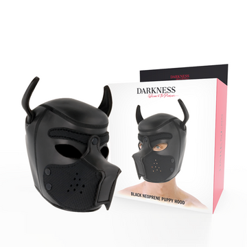 TÉNÈBRES - MASQUE EN NÉOPRÈNE POUR CHIEN AVEC MUSOLIÈRE AMOVIBLE L