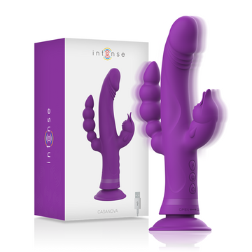 INTENSE - VIBREUR EN SILICONE TRIPLE MOTEUR CASANOVA RABBIT VIOLET