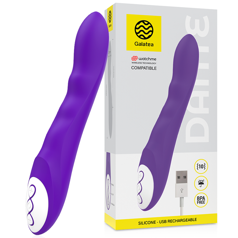 GALATEA - DANTE LILA VIBRATOR COMPATIBEL MET WATCHME DRAADLOZE TECHNOLOGIE