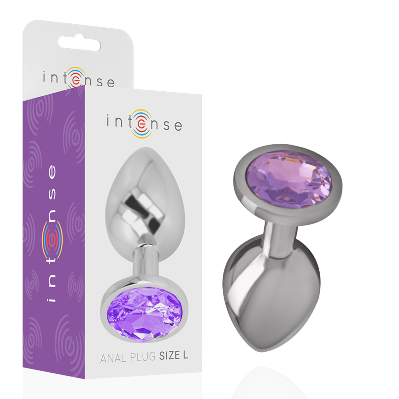 INTENSE - PLUG ANAL EN MÉTAL D'ALUMINIUM AVEC CRISTAL VIOLET TAILLE S