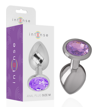 INTENSE - PLUG ANAL EN MÉTAL D'ALUMINIUM AVEC CRISTAL VIOLET TAILLE M