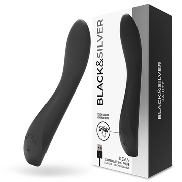 ZWART &amp; ZILVER - KEAN VIBRATOR MET AANRAAKBEDIENING