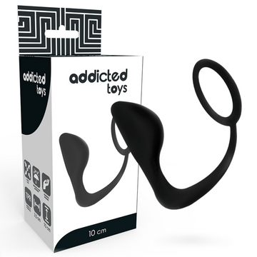 ADDICTED TOYS - PLUG ANAL AVEC ANNEAU PÉNIEN NOIR