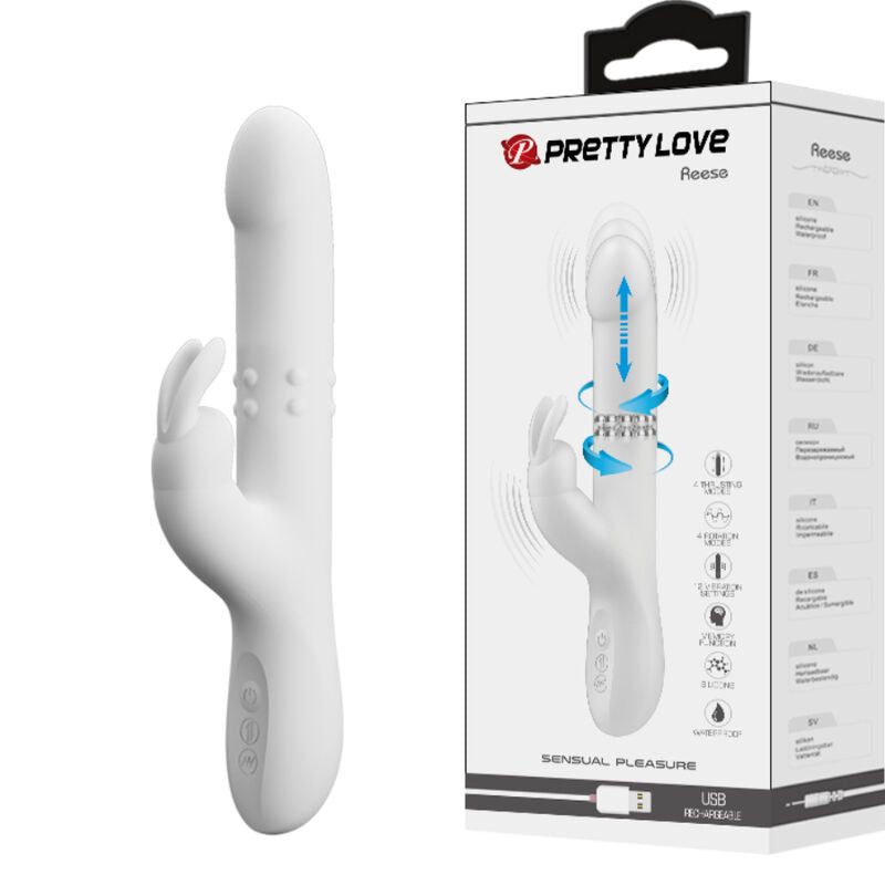 PRETTY LOVE - REESE VIBRATOR MET ZILVEREN ROTATIE