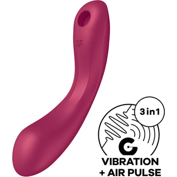 SATISFYER - CURVE TRINITY 1 VIBRATION À IMPULSIONS D'AIR ROUGE