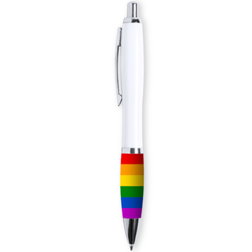 FIERTÉ - DRAPEAU LGBT STYLOS À BILLE BLANCS