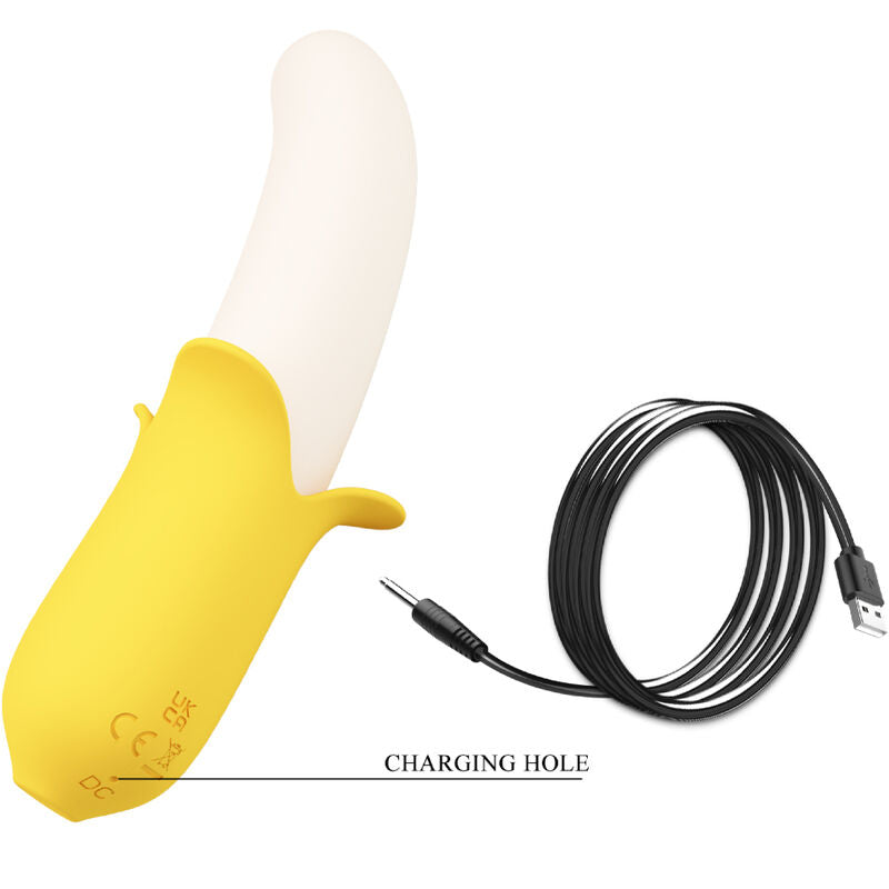 PRETTY LOVE - BANANA GEEK SUPER POWER 7 VIBRATIES OMHOOG &amp; OMLAAG SILICONE ZWART