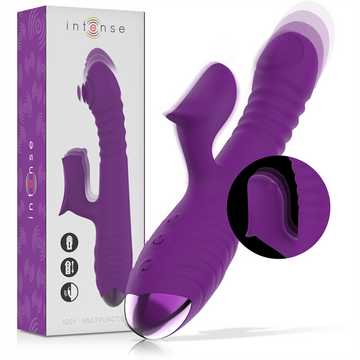INTENSE - IGGY MULTIFUNCTIONELE OPLAADBARE VIBRATOR MET OP- EN NEERWAARTS FUNCTIONALITEIT EN CLITORISSTIMULATOR, PAARS