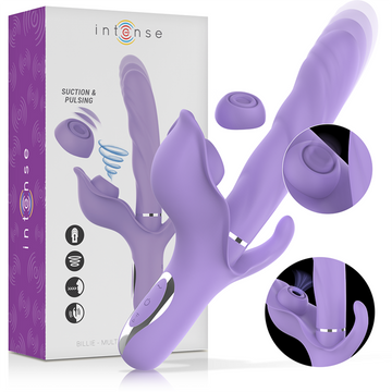 INTENSE - BILLIE MULTIFUNCTIONELE OPLAADBARE ZUIGVIBRATOR MET PAARSE DRUKKNOP