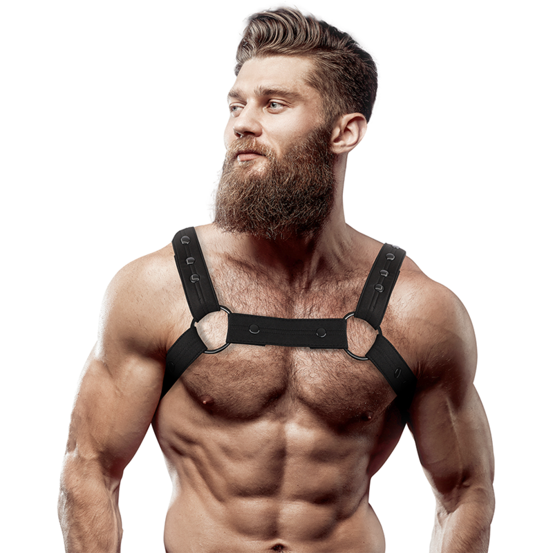 ATTITUDE FÉTICHE SOUMISE - HARNAIS DE POITRINE SPORTIF RÉGLABLE EN NÉOPRÈNE POUR HOMMES