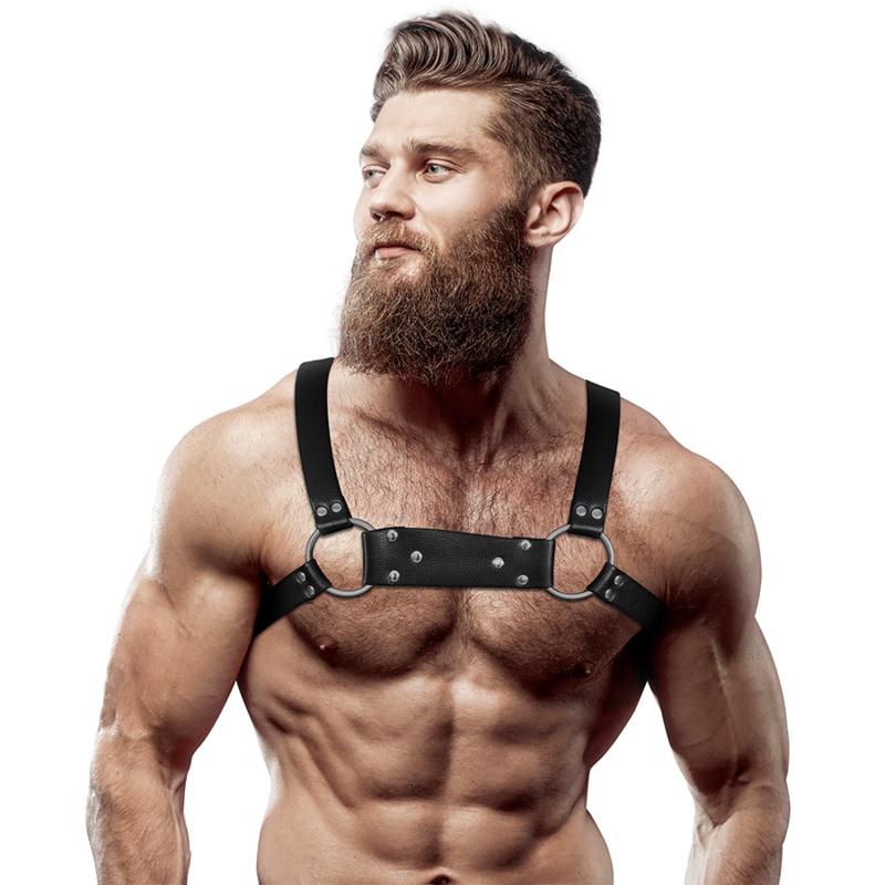 ATTITUDE SOUATIVE FÉTICHE - HARNAIS DE POITRINE BULLDOG EN SIMILICUIR POUR HOMME TAILLE M/L