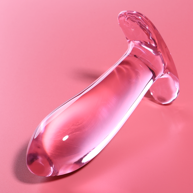 SÉRIE NEBULA PAR IBIZA - MODÈLE 5 PLUG ANAL VERRE BOROSILICATE ROSE 12,5 CM -O- 3,5 CM