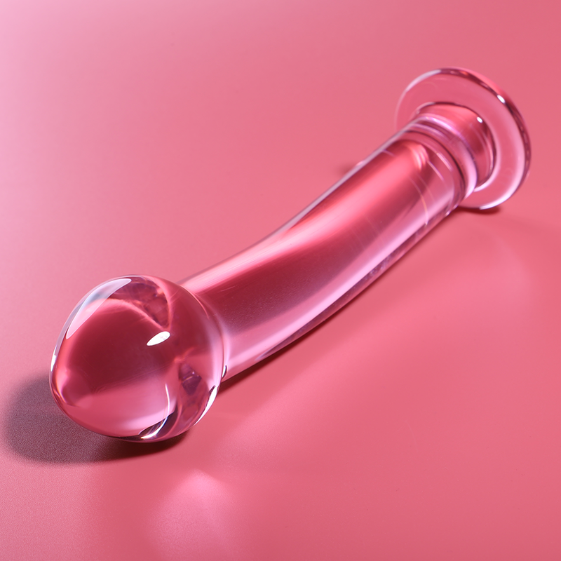 SÉRIE NEBULA PAR IBIZA - GODEMICHET MODÈLE 11 EN VERRE BOROSILICATE ROSE 16 CM -Ø- 3 CM