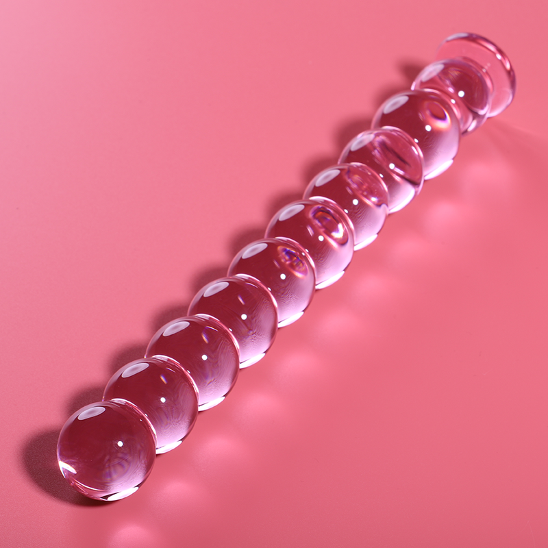 GAMME NEBULA PAR IBIZA - GODEMICHET EN VERRE BOROSILICATE ROSE MODÈLE 22 DE 21,5 CM -Ø- 2,5 CM
