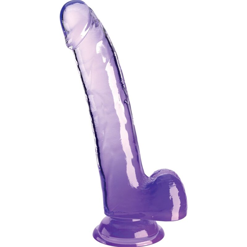 KING COQ - GODEMICHET TRANSPARENT AVEC TESTICULES 20,3 CM VIOLET