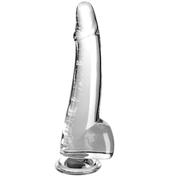 ROI BITE - GODEMICHET TRANSPARENT AVEC TESTICULES 19 CM