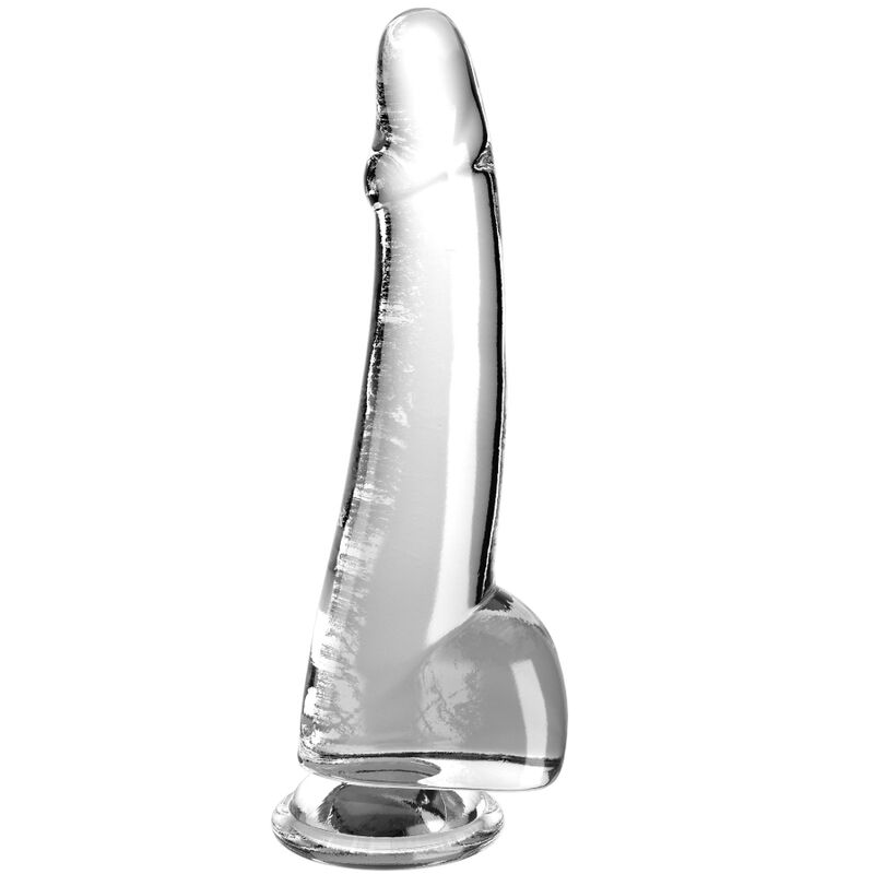 ROI BITE - GODEMICHET TRANSPARENT AVEC TESTICULES 19 CM