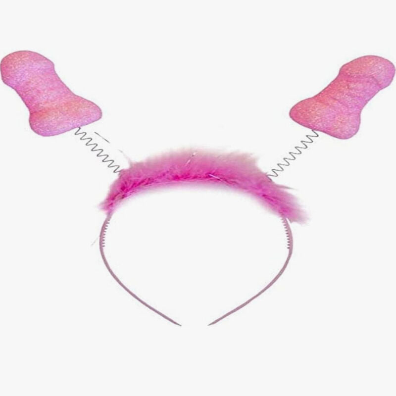 DIABLO PICANTE - 6 UNITÉS DE SERRE-TÊTE ROSE PAILLETÉ AVEC ANTENNES PITO