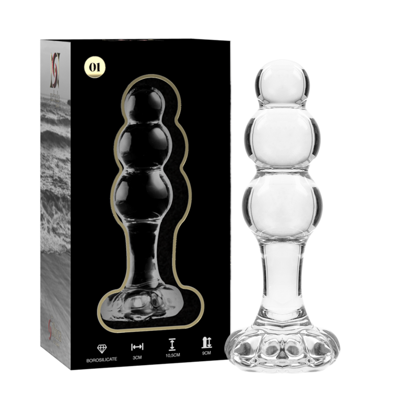 SÉRIE NEBULA PAR IBIZA - MODÈLE 1 PLUG ANAL EN VERRE BOROSILICATE CLAIR 10,5 CM -O- 3 CM