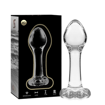 NEBULA SERIE VAN IBIZA - MODEL 2 ANALE PLUG BOROSILICAATGLAS TRANSPARANT 11 CM -O- 3,5 CM