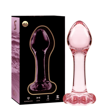 SÉRIE NEBULA PAR IBIZA - PLUG ANAL MODÈLE 2 EN VERRE BOROSILICATE ROSE 11 CM -O- 3.5 CM