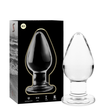GAMME NEBULA PAR IBIZA - MODEL 3 PLUG ANAL EN VERRE BOROSILICATE TRANSPARENT 11 CM -O- 5 CM