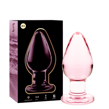 SÉRIE NEBULA PAR IBIZA - PLUG ANAL MODÈLE 3 VERRE BOROSILICATE ROSE 11 CM -O- 5 CM