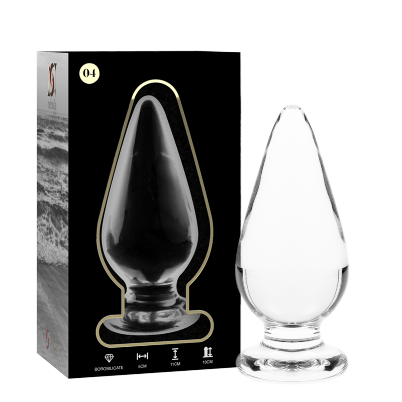 SÉRIE NEBULA PAR IBIZA - MODÈLE 4 PLUG ANAL EN VERRE BOROSILICATE TRANSPARENT 11 CM -O- 5 CM