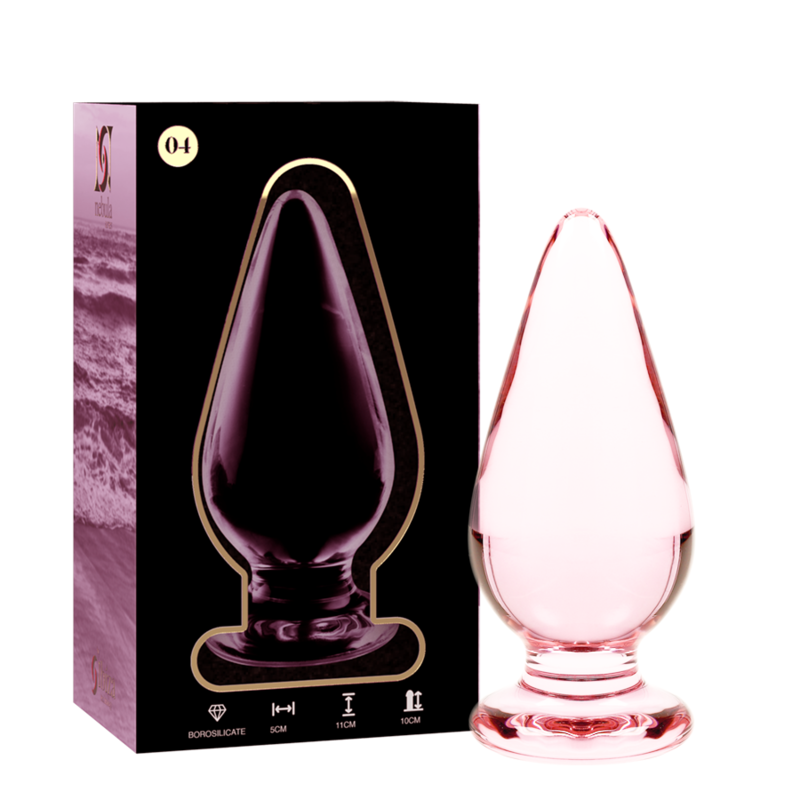 SÉRIE NEBULA PAR IBIZA - PLUG ANAL MODÈLE 4 VERRE BOROSILICATE ROSE 11 CM -O- 5 CM