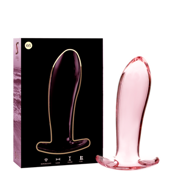 NEBULA SERIE VAN IBIZA - MODEL 5 ANALE PLUG BOROSILICAATGLAS ROZE 12,5 CM -O- 3,5 CM