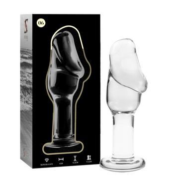 SÉRIE NEBULA PAR IBIZA - PLUG ANAL MODÈLE 6 EN VERRE BOROSILICATE CLAIR 12,5 CM -O- 4 CM