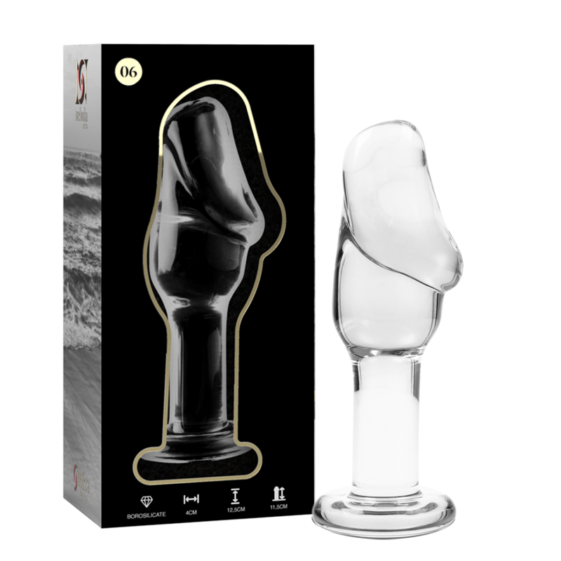 SÉRIE NEBULA PAR IBIZA - PLUG ANAL MODÈLE 6 EN VERRE BOROSILICATE CLAIR 12,5 CM -O- 4 CM