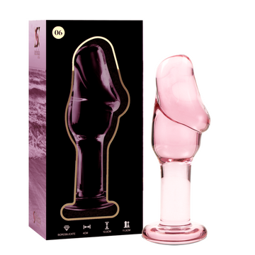 NEBULA SERIE VAN IBIZA - MODEL 6 ANALE PLUG BOROSILICAATGLAS ROZE 12,5 CM -O- 4 CM